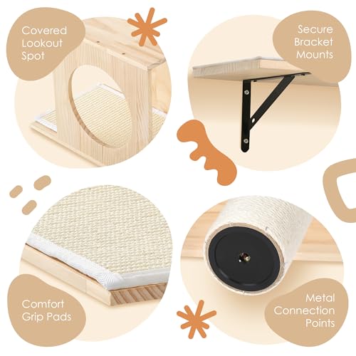 51 x 35 Inch Wall Mounted Cat Tree S786