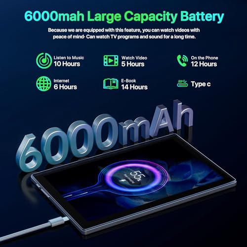 10 inch Android 14 Tablet Octa-Core 10GB RAM 64GB ROM 6000mAh Battery O4720