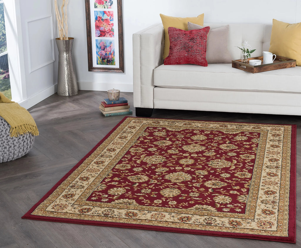 8x10 Red Traditional Area Rug T3825