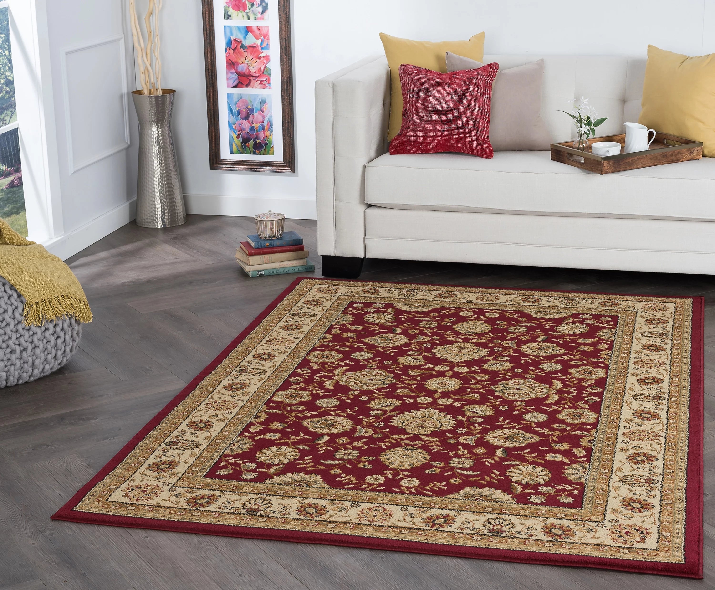 8x10 Red Traditional Area Rug T3825