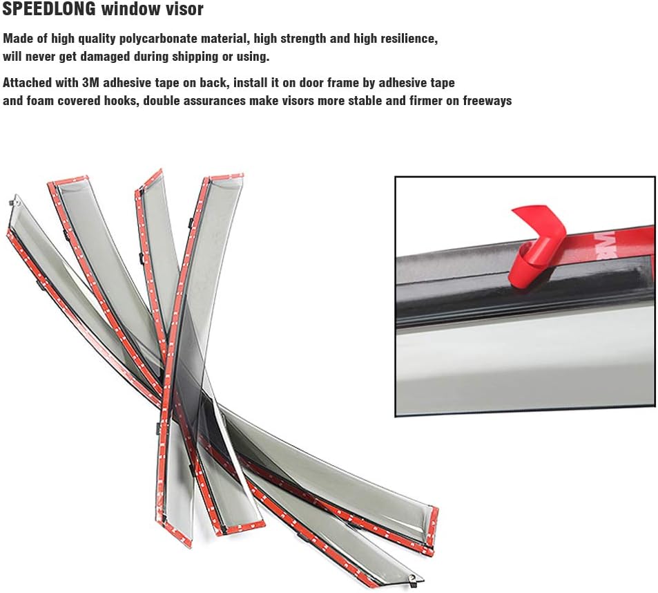 Car Window Visor Vent Shade Deflector Sun/Rain Guards Pack of 2 H77192