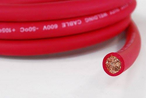 100 ft 2 Gauge AWG Copper Welding Battery Cable Red A311151