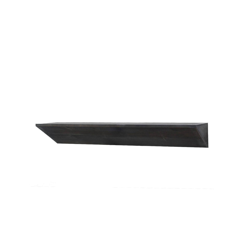 Black Wedge Wood Floating Shelf O657