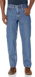 Mens Relaxed Fit Medium Stonewash Jeans O96506