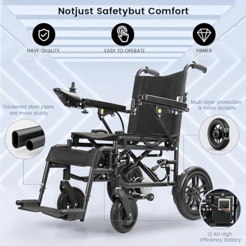 Electric all-terrain wheelchair, 500W, 264Lbs Max load, 12Ah lithium battery, 9mi driving range U261