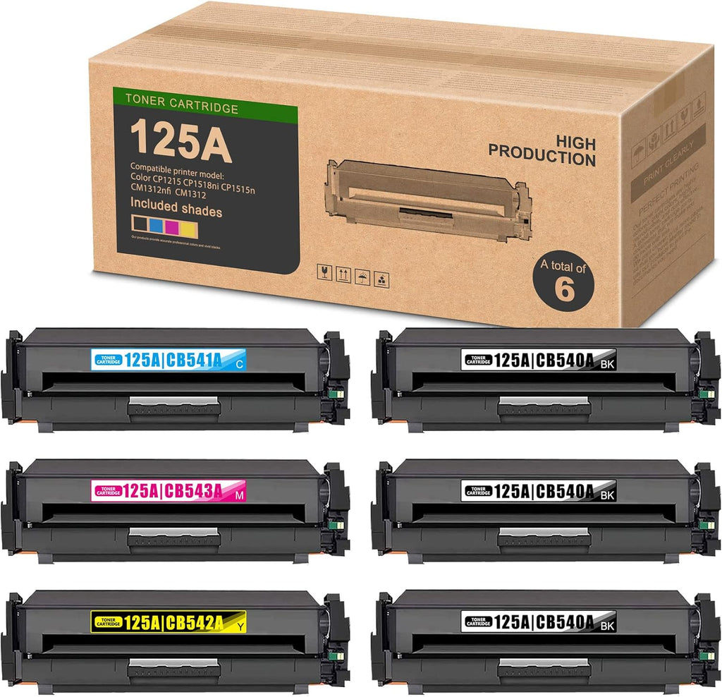 6 Pack Remanufactured Toner Cartridge for HP Color Printer I682