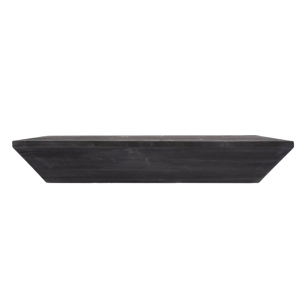 Black Wedge Wood Floating Shelf O657