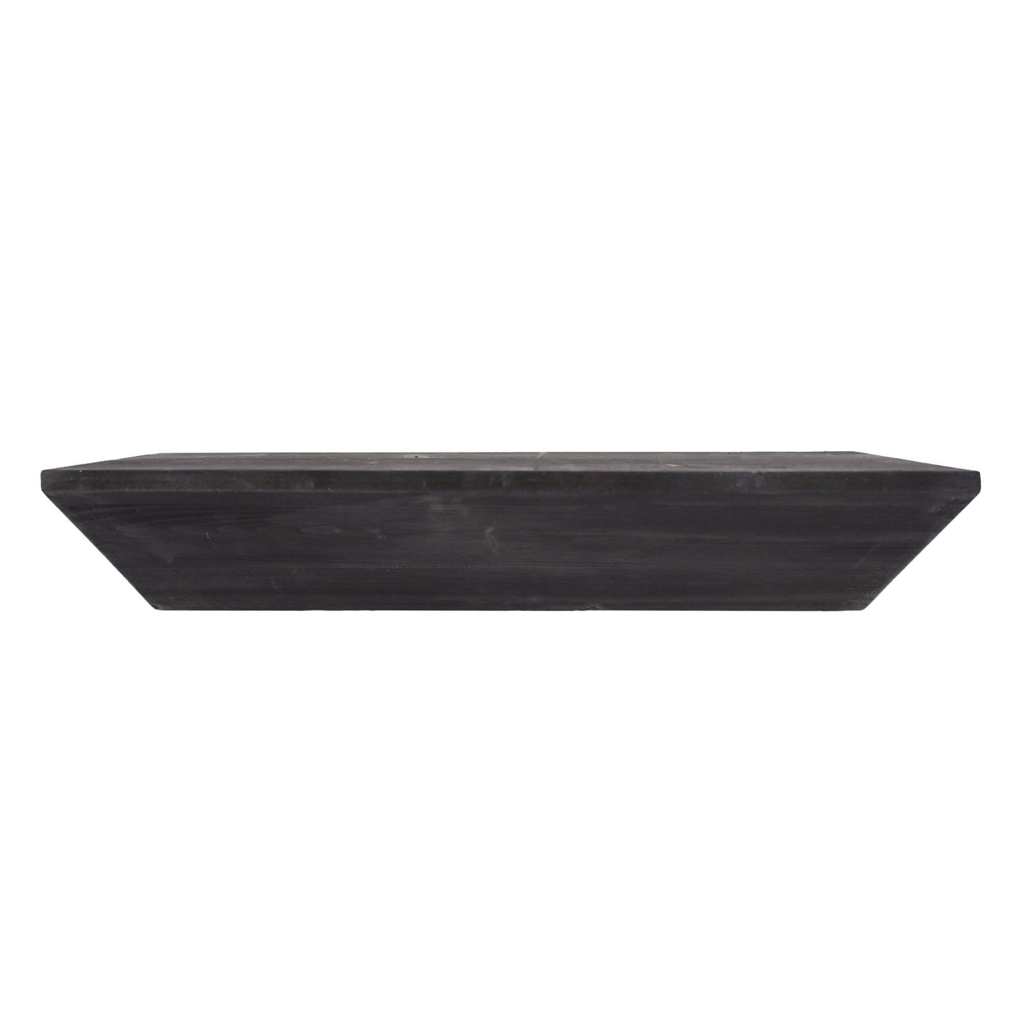 Black Wedge Wood Floating Shelf O657