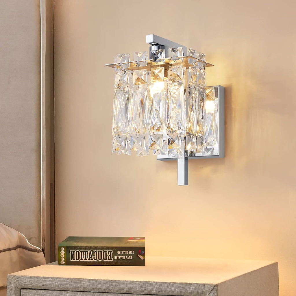 Crystal Wall Lamp, Chrome, E12 Base x2 M724163