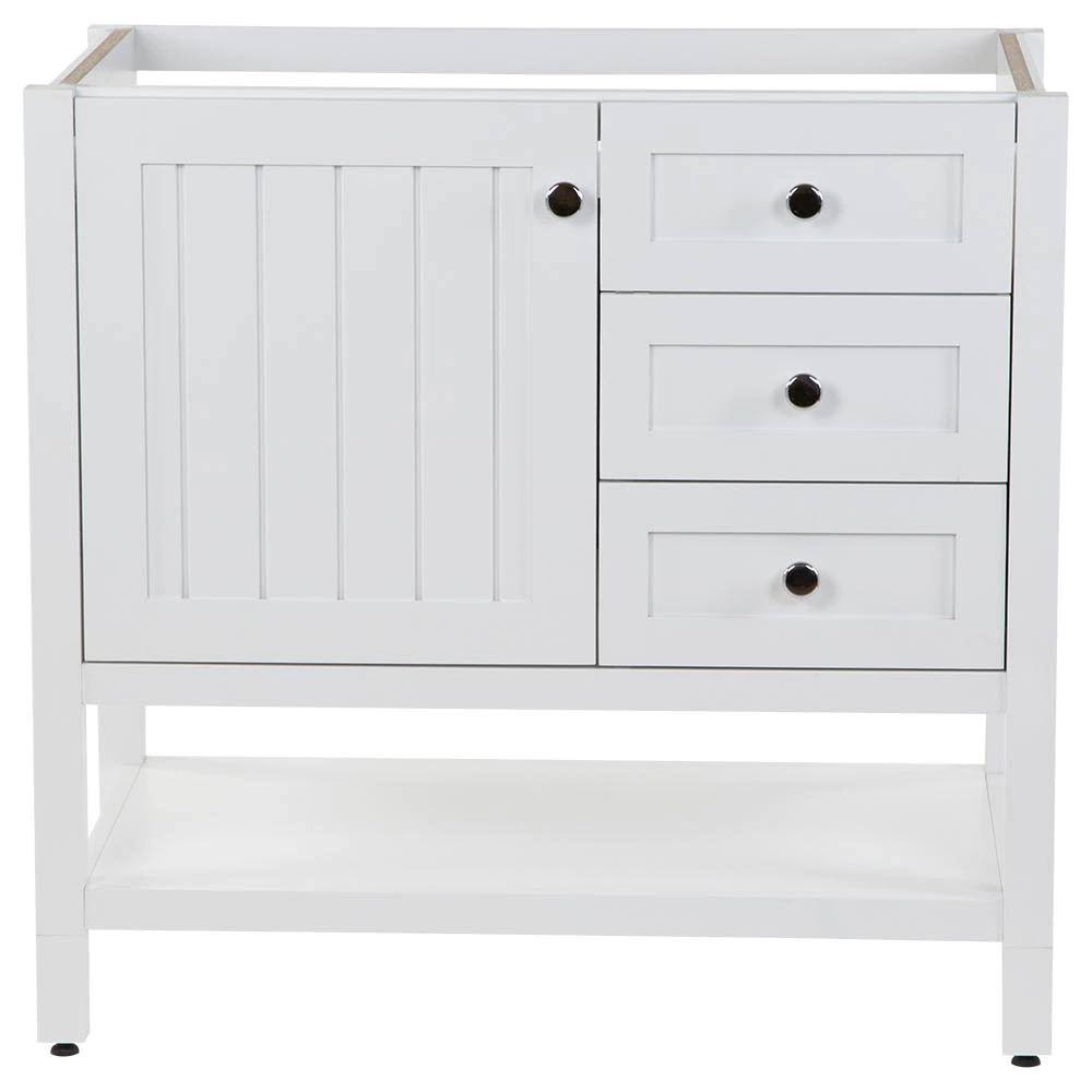 White 36 in. W x 22 in. D x 34 in. H Bath Vanity Cabinet E9690