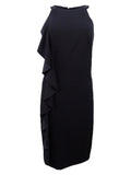 Black Ruffled Halter Dress K4655