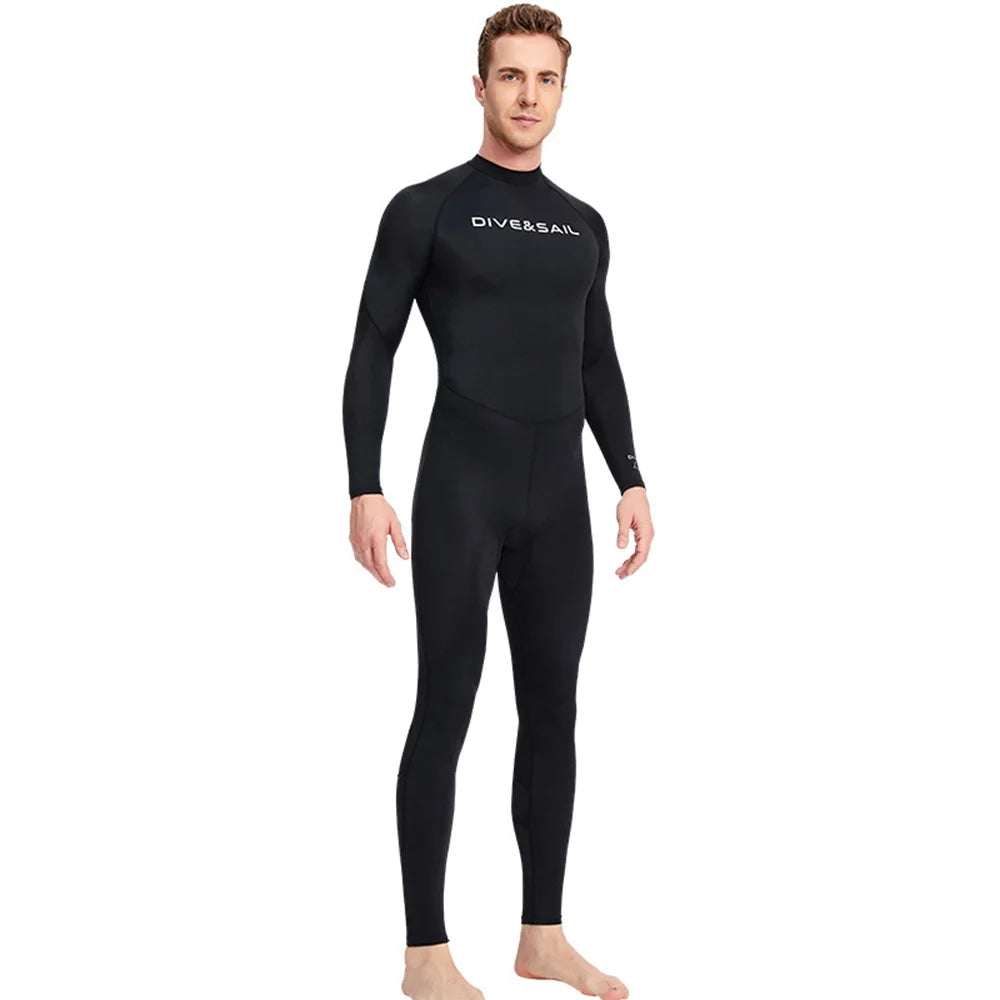 Men One Piece Swimsuit with Back Zipper Quick Dry Long Sleeve Surf Suit H1233