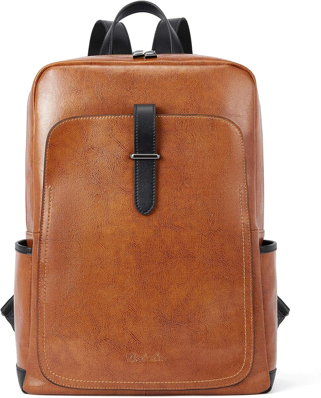 Black Leather Laptop Backpack 15.6 inch B4208