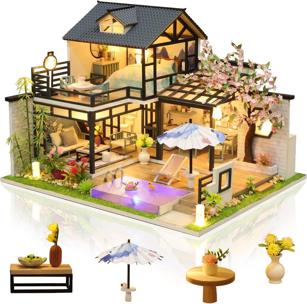 DIY Miniature Dollhouse Kit 1:24 Scale with Music and Dust Proof G88664