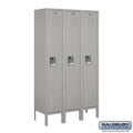 Gray Metal Locker - Single Tier - 3 Wide - 5 Feet High - 12 Inches Deep X416061