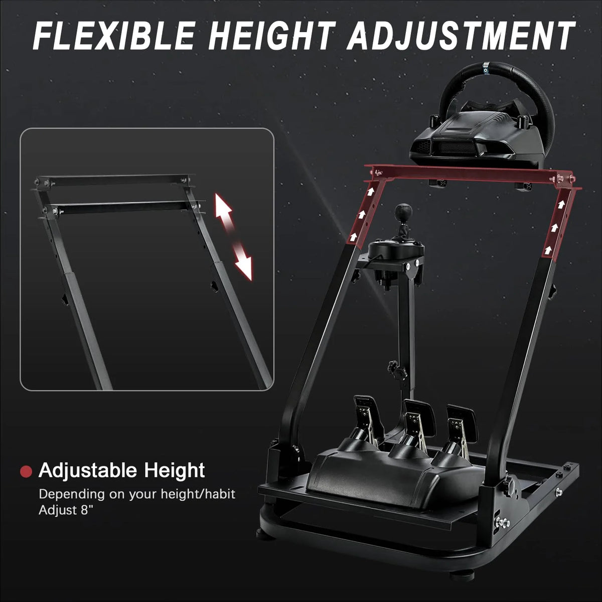 Racing Wheel Stand with Adjustable Shifter Mount E3339