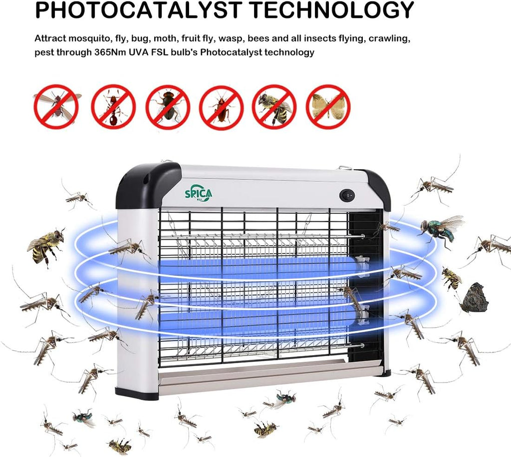 20W Electric Bug Zapper Insect Mosquito Killer with 2 Replacement UVA Light Bulbs, Pack of 2 E5821