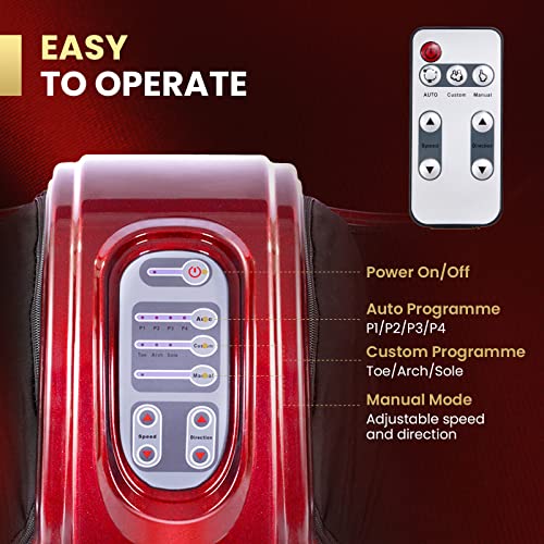 Burgundy Shiatsu Foot and Calf Massager Machine W515149