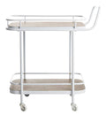 Rustic Oak White 2 Tier Rectangle Bar Cart P166288