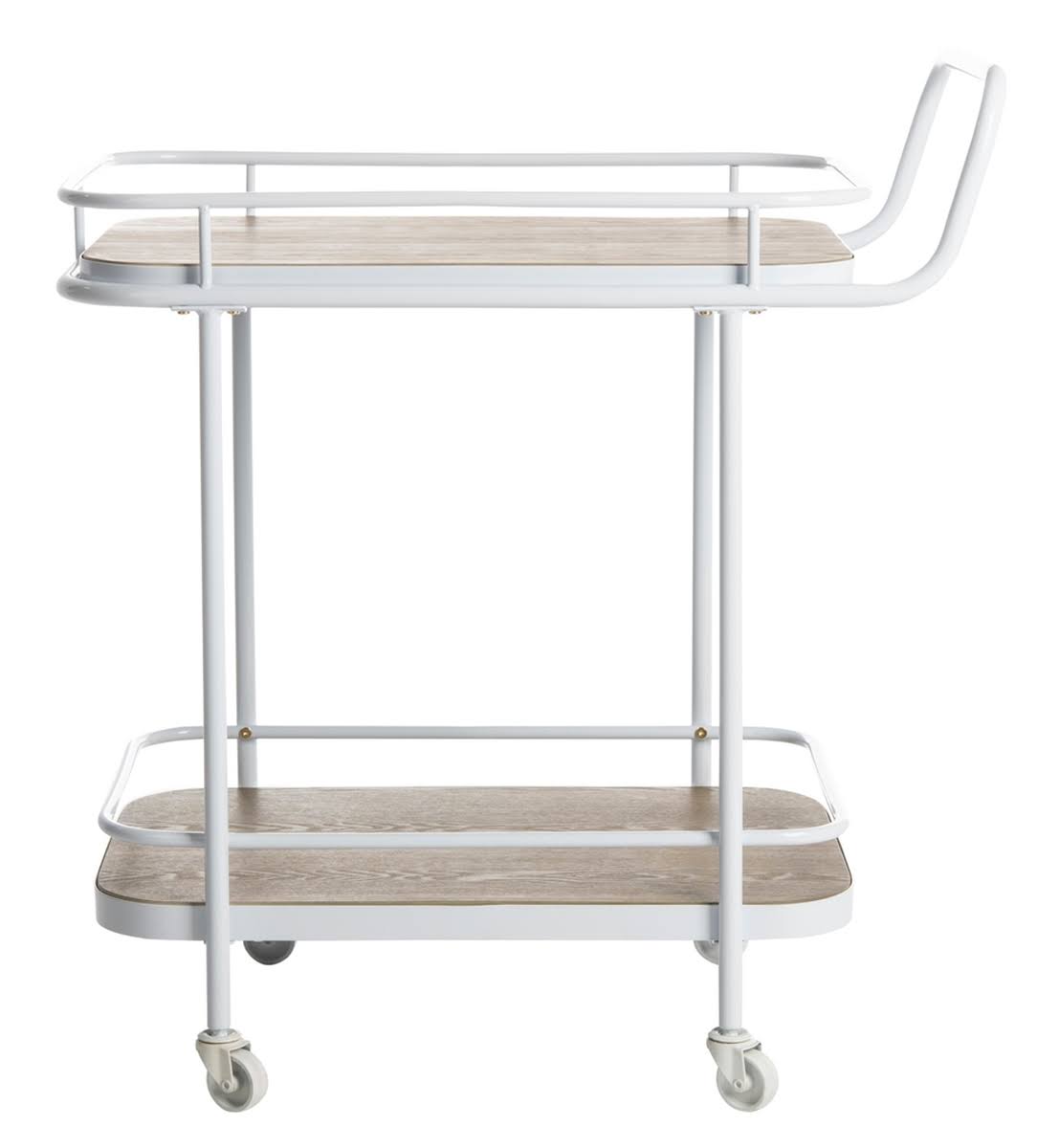Rustic Oak White 2 Tier Rectangle Bar Cart P166288
