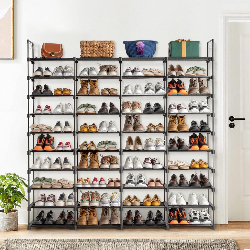 Black 80 Pairs Metal Shoe Rack G721703