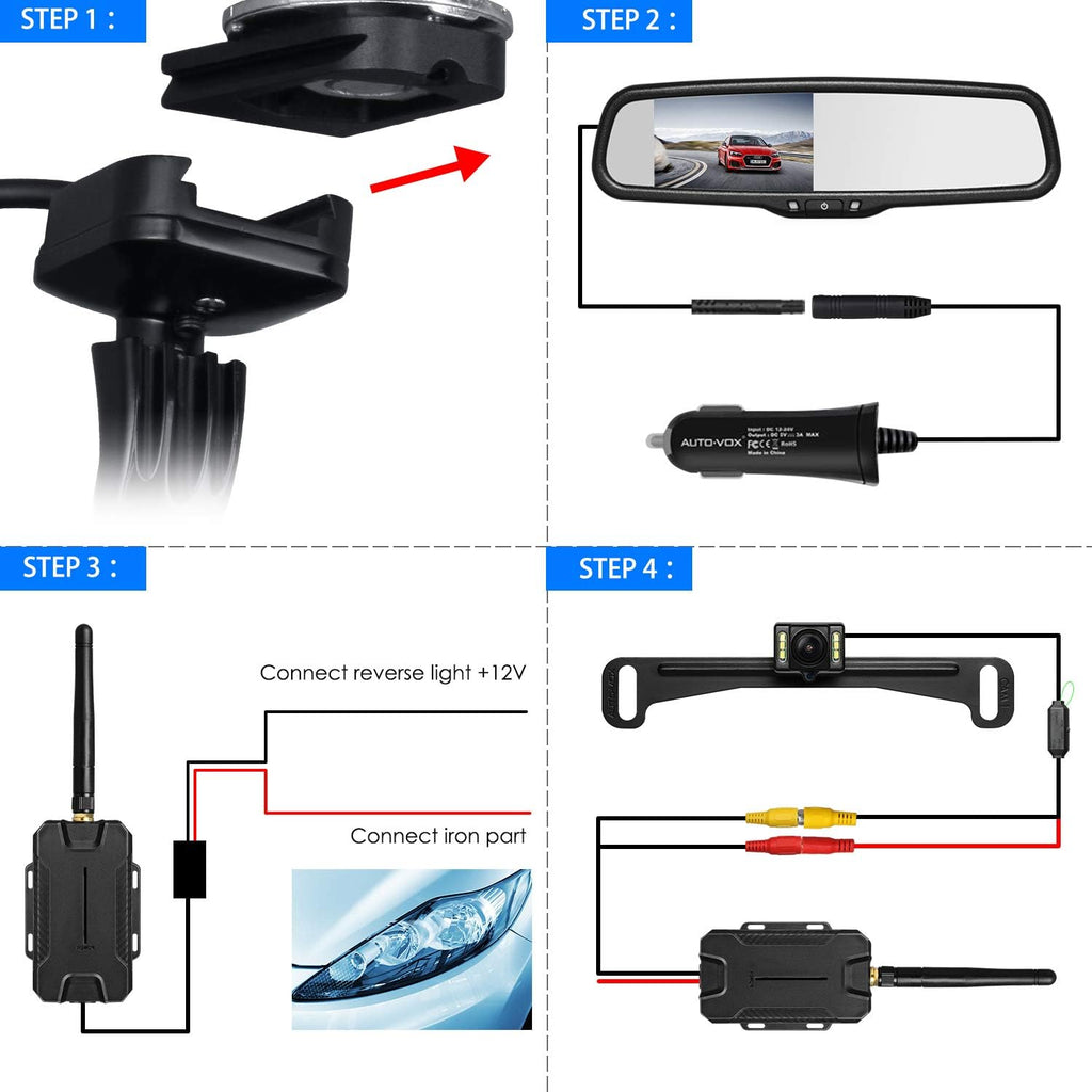 Wireless Backup Camera with Rear View Mirror Monitor S638318