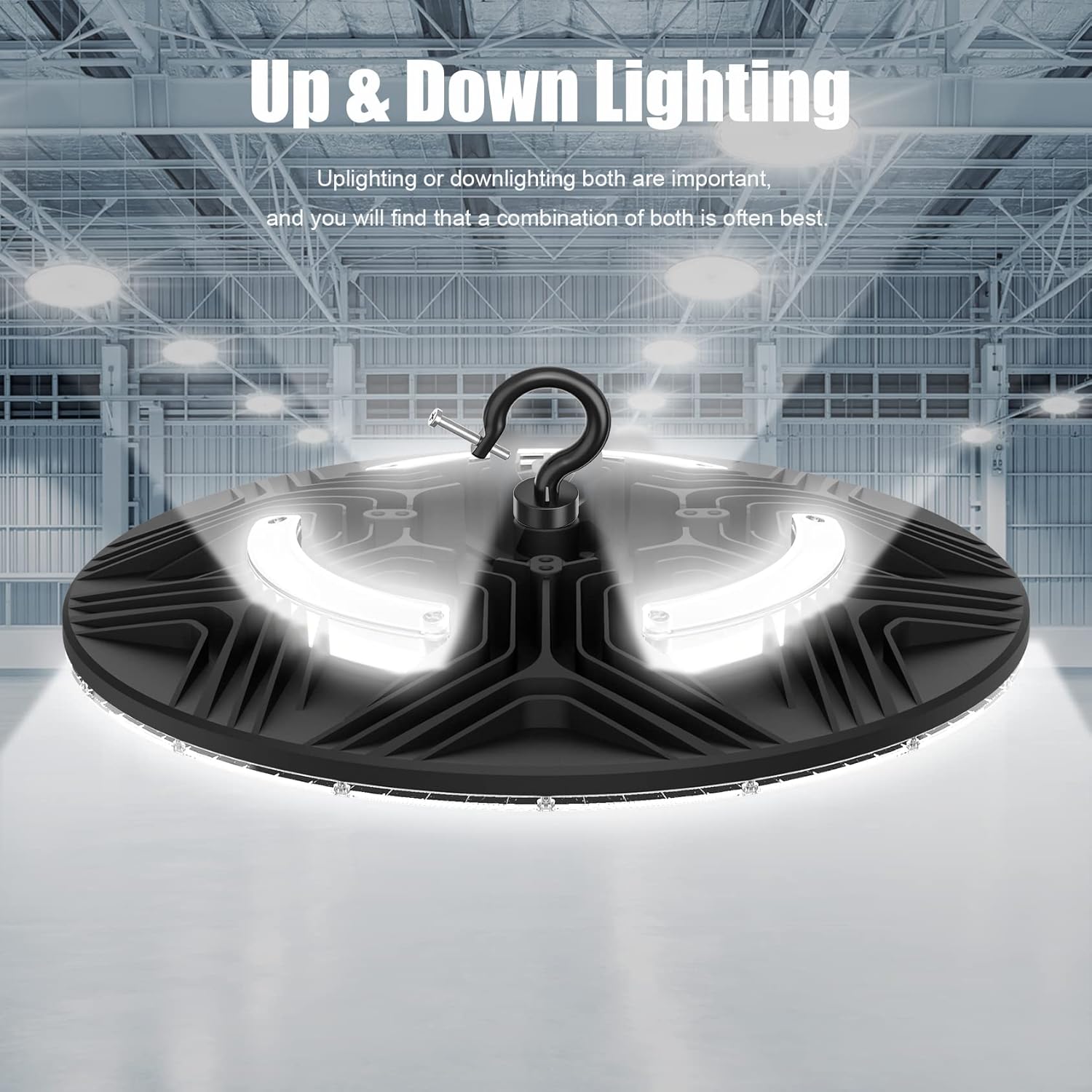 200W UFO LED High Bay Light with 110V Plug, 5000K Daylight A7378