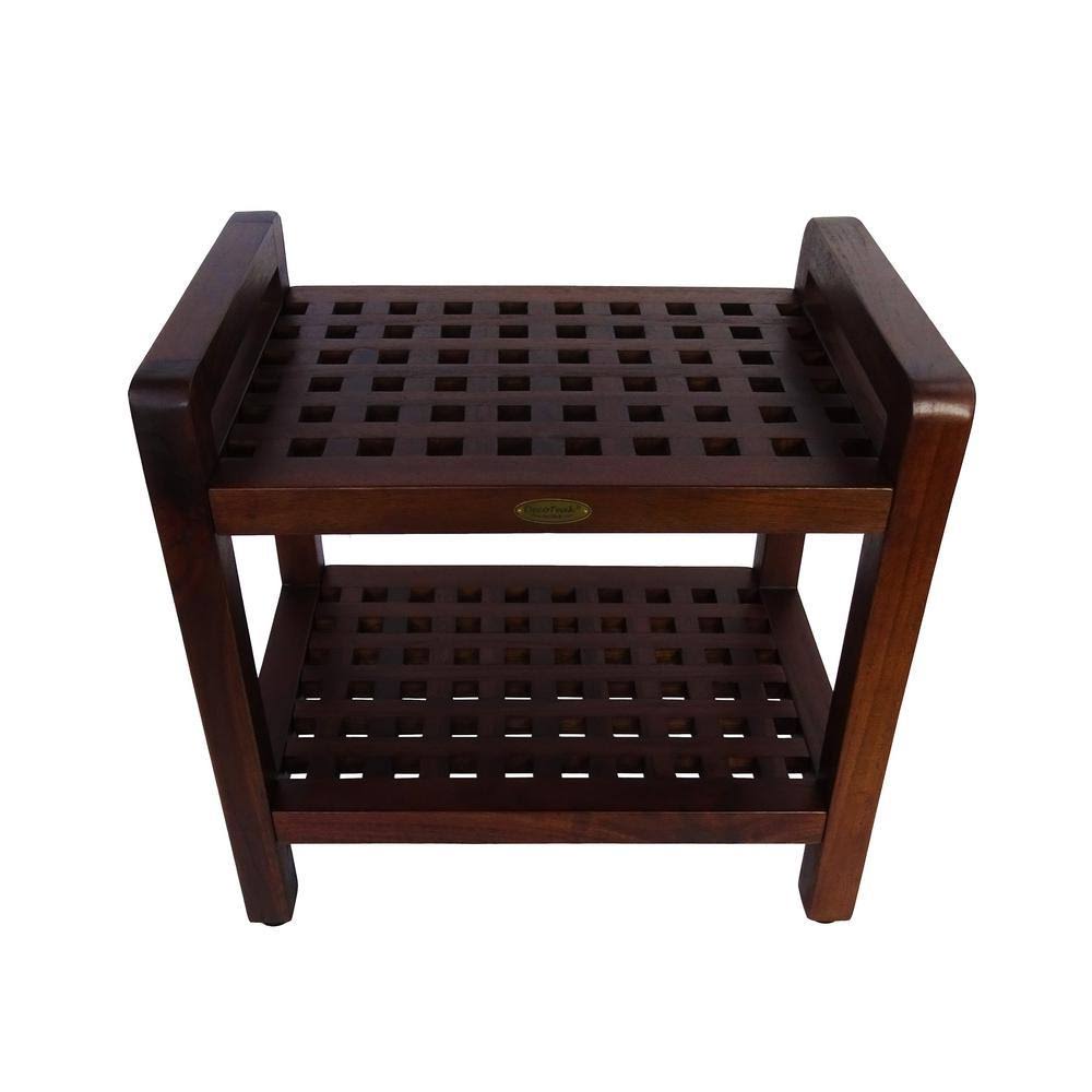 Teak Shower Bench with Handles T4276