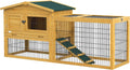 Yellow Wooden Rabbit Hutch with Removable Tray N236