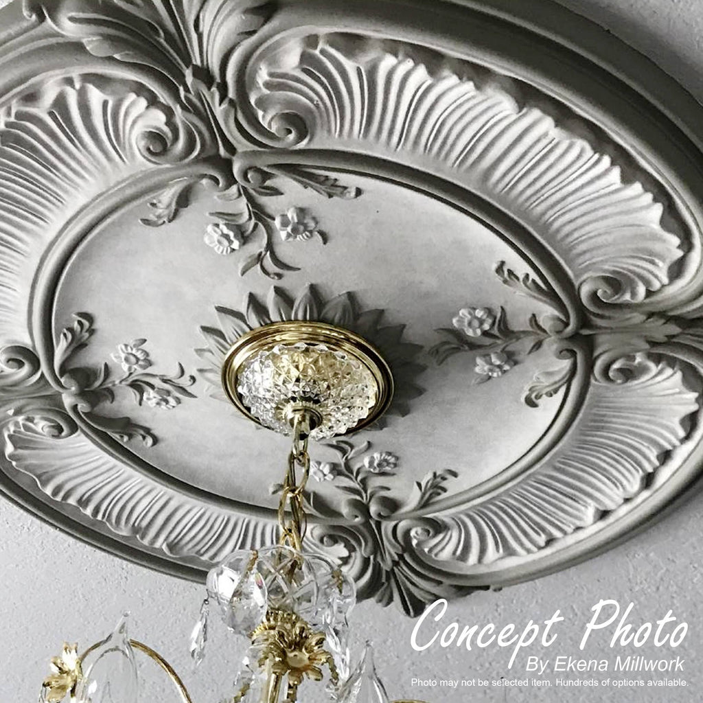 24 3/4x22OD x 3 1/4x22ID x 1 7/8x22P Ceiling Medallion (warm Silver) S578