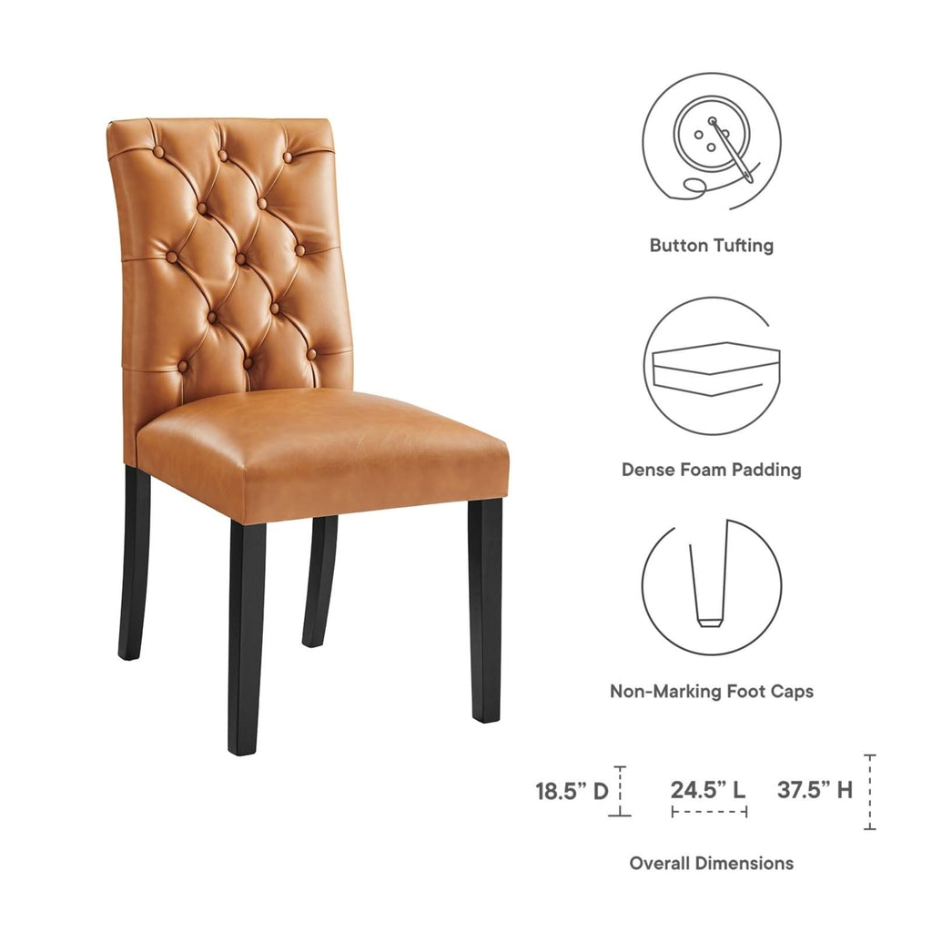 Tan Vegan Leather Dining Chair V817893