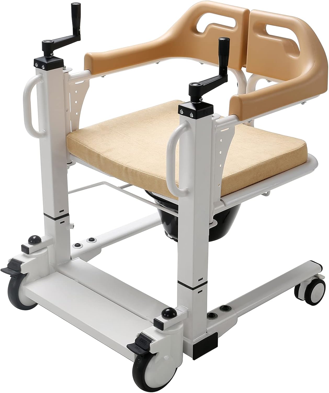 Patient Lift Wheelchair with 180 Split Seat, Bedside Commode D929637