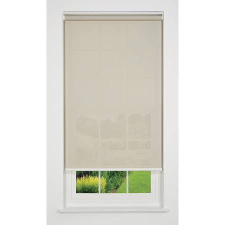 Beige Cordless Solar Screen Roller Shade 46 W x 78 H L366919