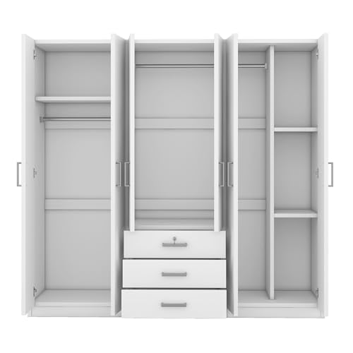 Gray 6 Door Wooden Wardrobe V596975