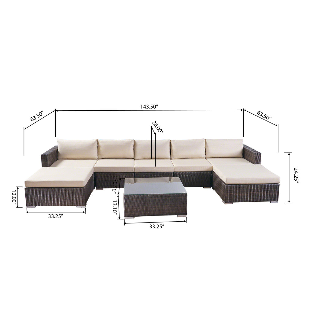 5 Seater Wicker Sectional Sofa Set G5536