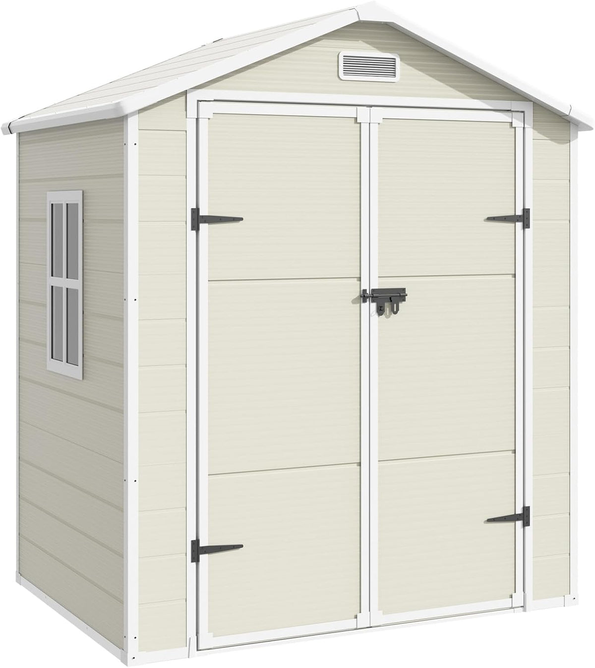 6x4.5 FT Resin Storage Shed with Floor and Lockable Door J63234