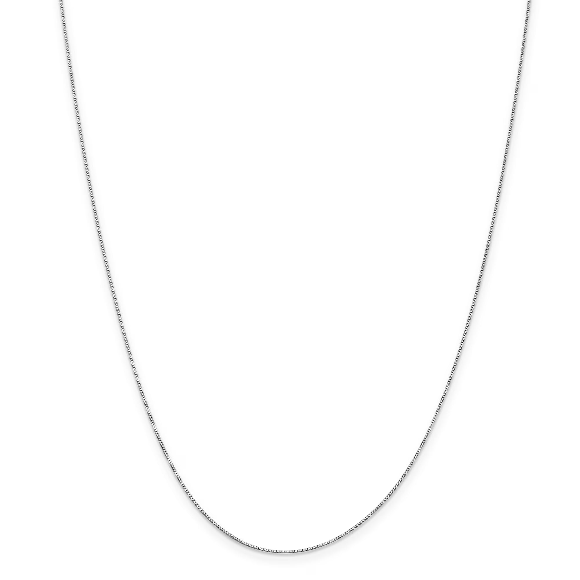 14K White Gold 16in Baby Box Necklace Chain L668