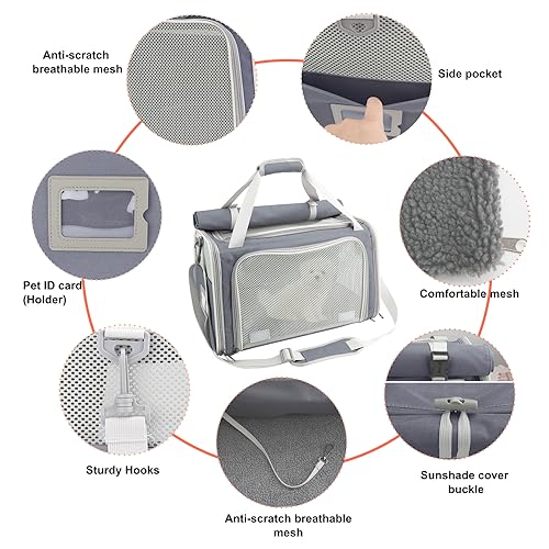 Grey Soft Collapsible Cat Carrier N7512