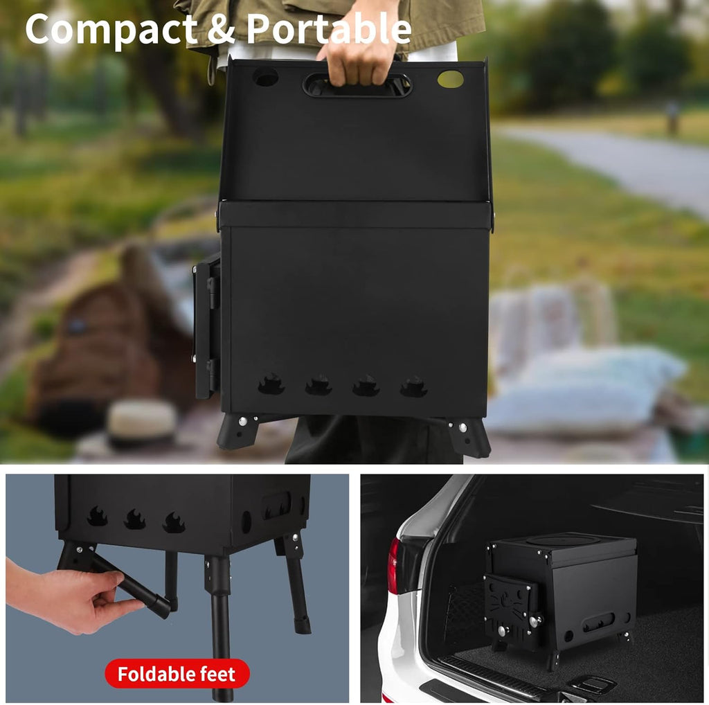 Portable Wood Burning Stove with Chimney Pipe M842111