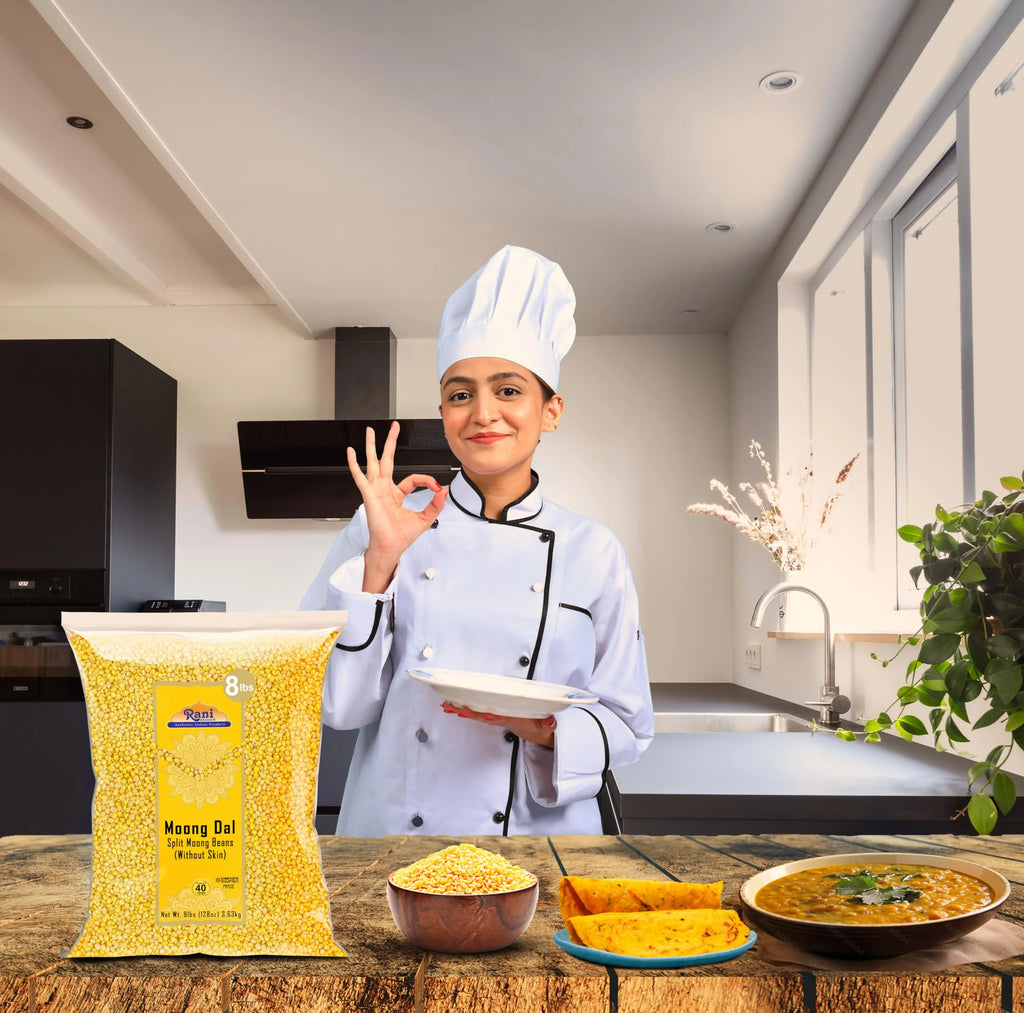 Moong Dal Split Mung Beans Without Skin Lentils 128oz 8lbs 3.63kg Bulk Y496564