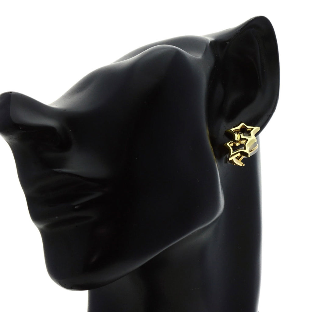 Double Star Earrings K18 Yellow Gold F33686