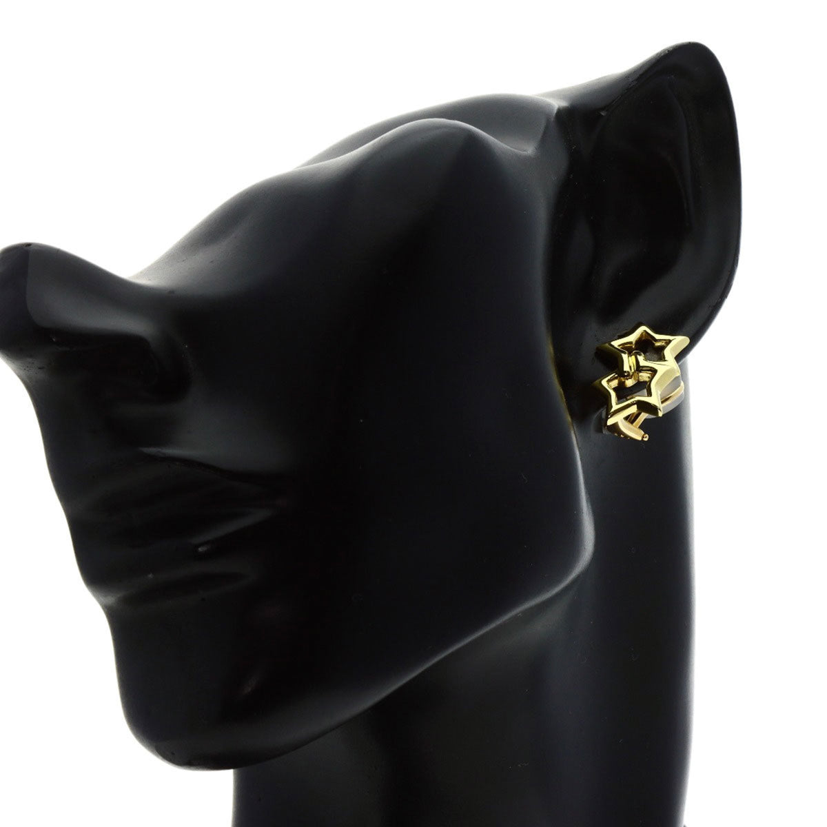Double Star Earrings K18 Yellow Gold F33686