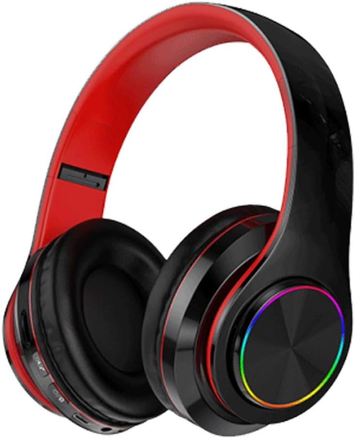 Red Black Wireless Bluetooth Over Ear Headphones with Built-in Mic, Pack of 2 N7314