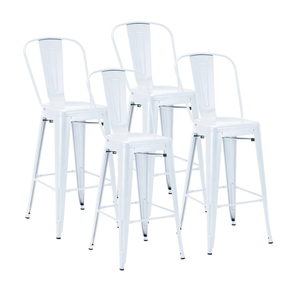 White Metal Bar Stools (Set of 4) L717