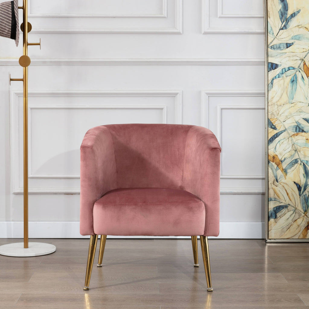 Orange Velvet Curved Back Barrel Accent Chair L92194
