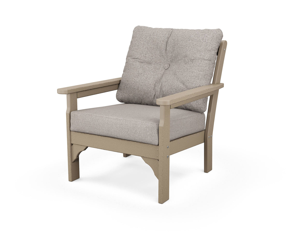 Vineyard Deep Seating Chair in Vintage Sahara / Weathered Tweed J5271