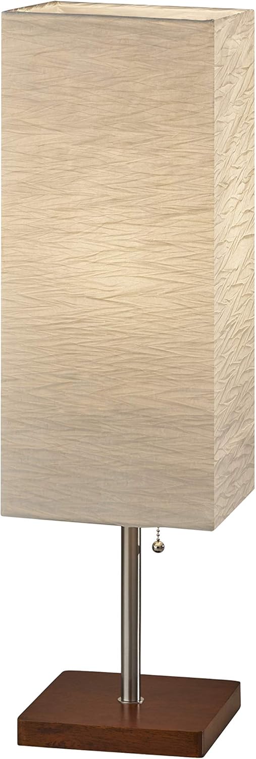 Table Lamp, 25 in., Natural Rubber Wood/Steel Accents W764417
