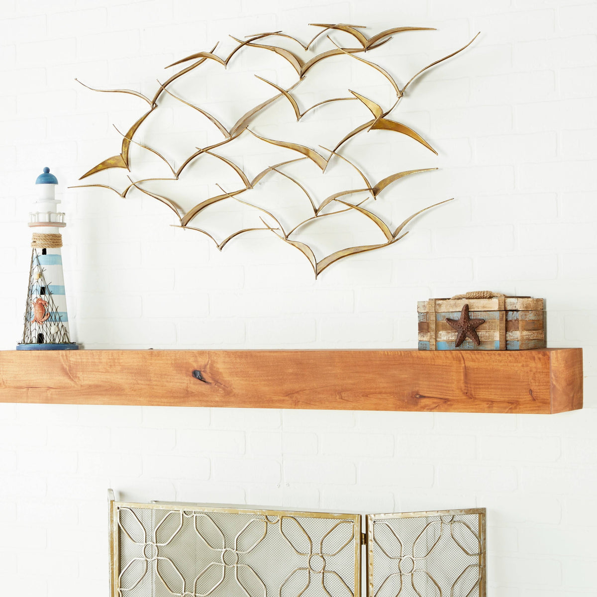 Metal Flocking Birds Decorative O5367
