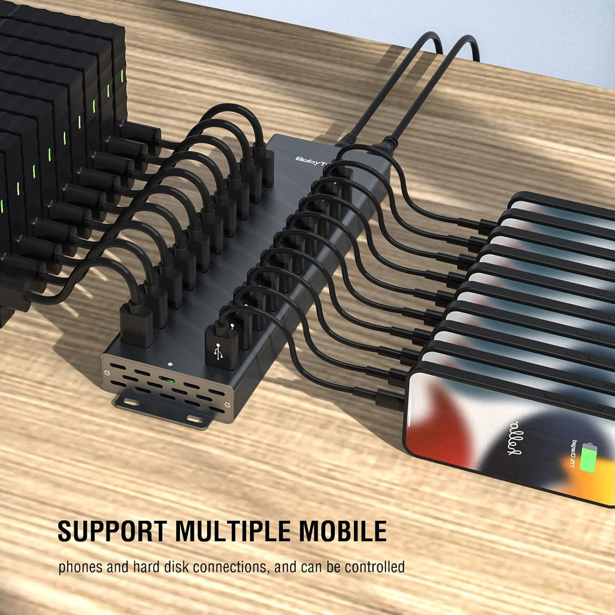 Powered USB hub 20 Ports with 12V/8A-120W Power and Data Cable D86129