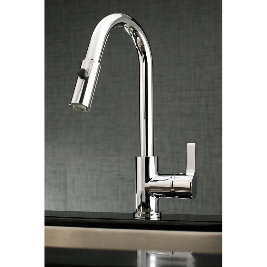 Brushed Nickel Single-Handle Pull-Down Kitchen Faucet H467891